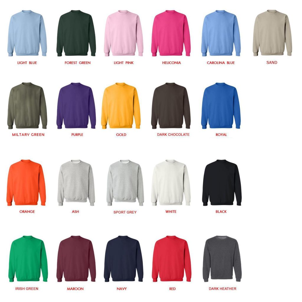 sweatshirt color chart - Labrador Gifts