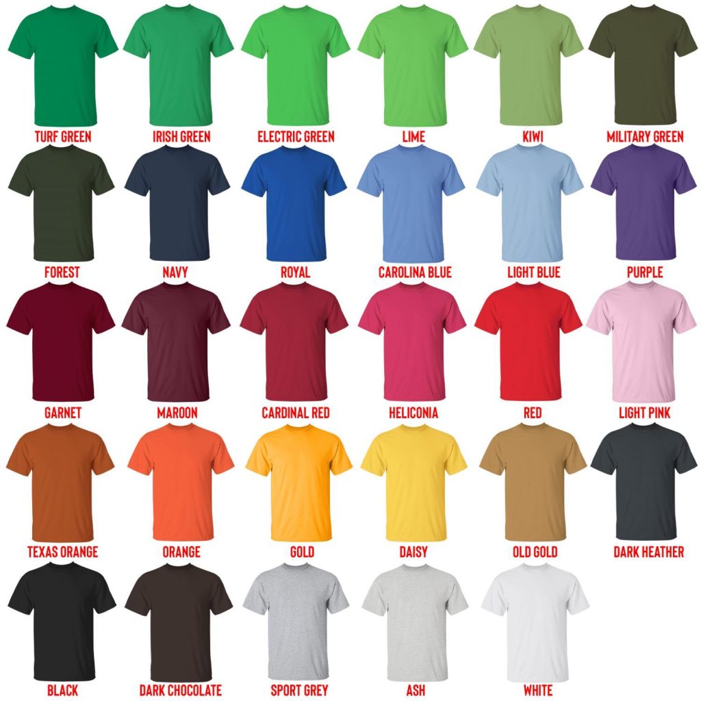 t shirt color chart - Labrador Gifts